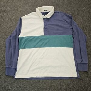 Abercrombie & Fitch Polo Shirt Mens Medium Oversized Rugby Colorblock Long Y2k